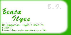 beata ilyes business card